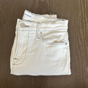 Frame Le High Straight White